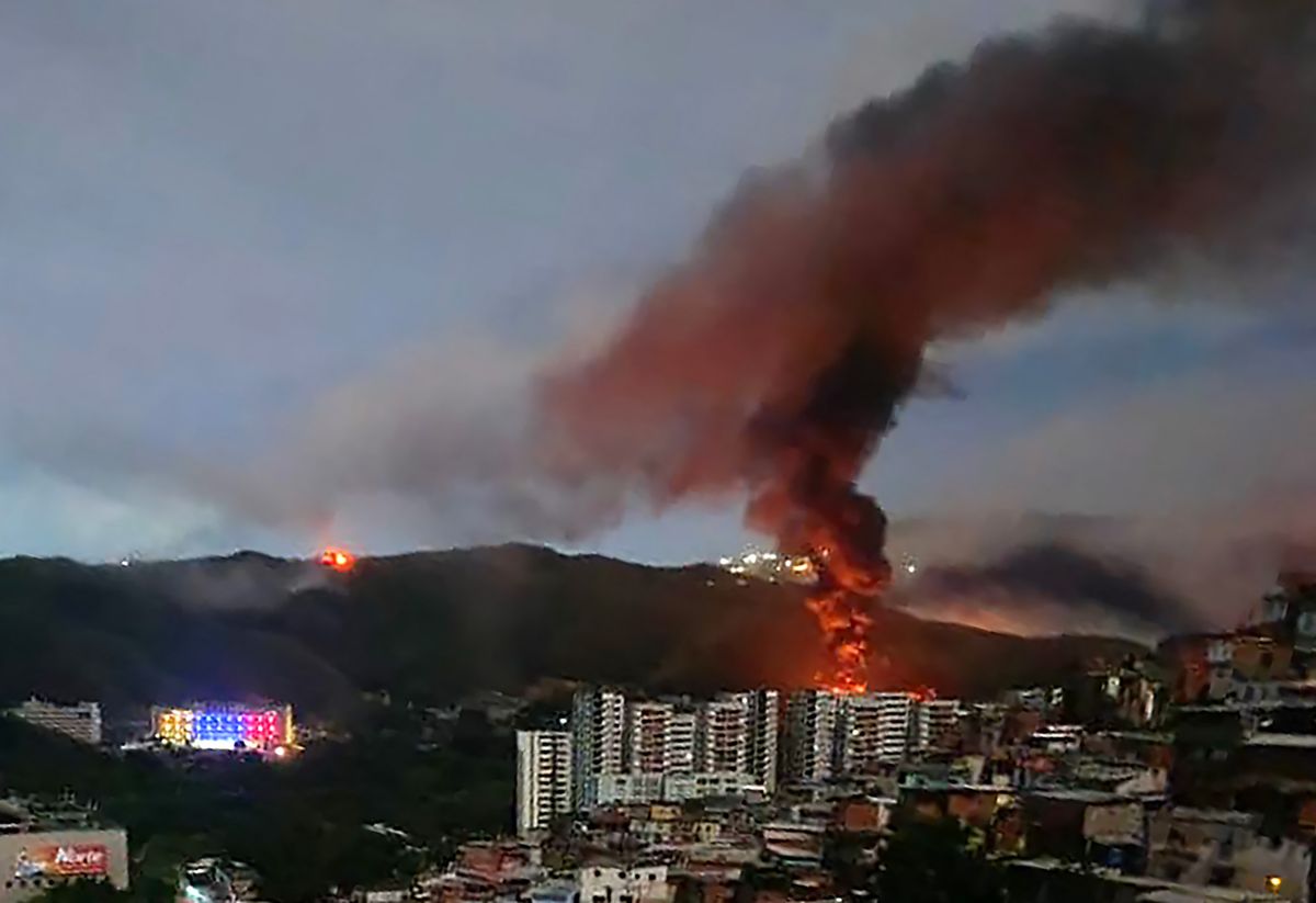 Fire next to buidlings