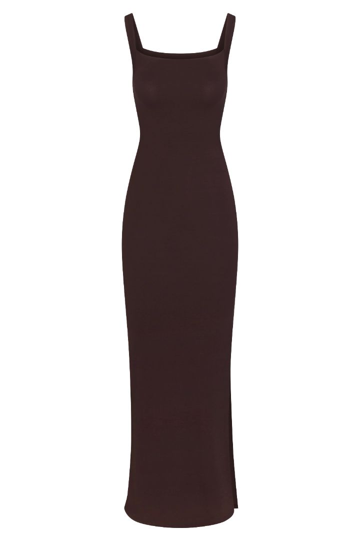 Image of Square Neck Maxi Tank Dress In Compact Jersey