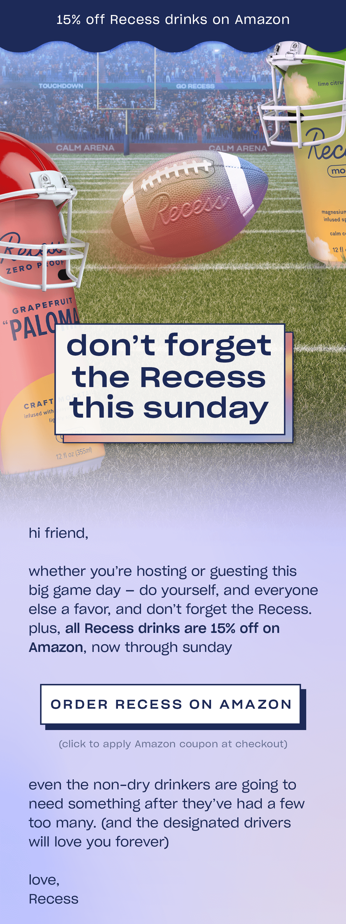 don't forget the Recess this sunday