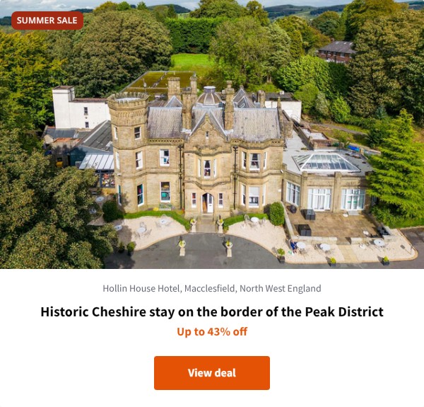 Historic Cheshire stay on the border of the Peak District