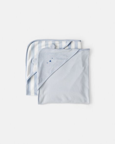 Image of Baby 2-Pack Bear Terry Towels - Blue