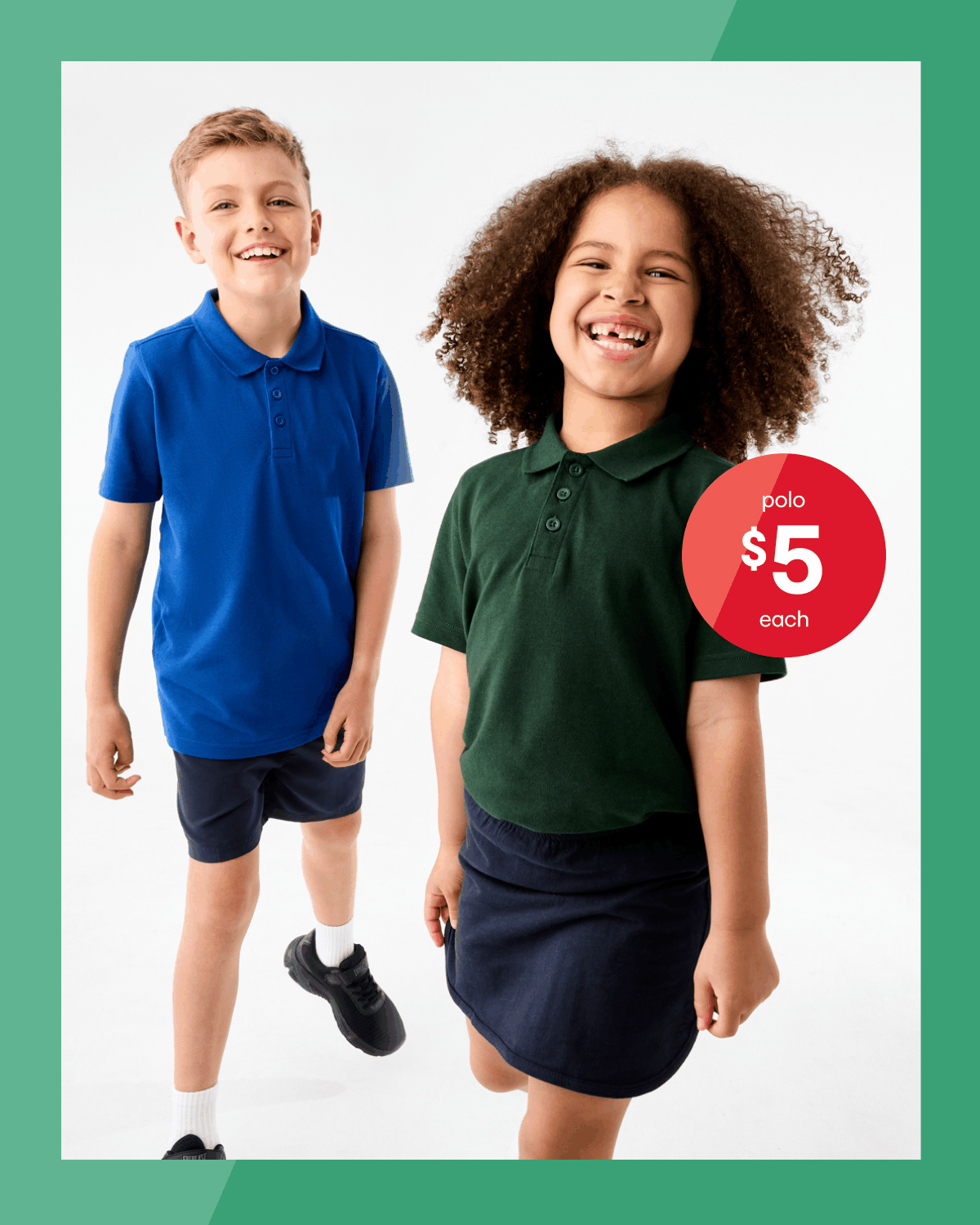 Odour shield polo. Sizes: 4-16. $5ea.