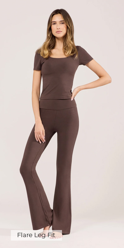 ESPRESSO BROWN FLARE LEGGINGS