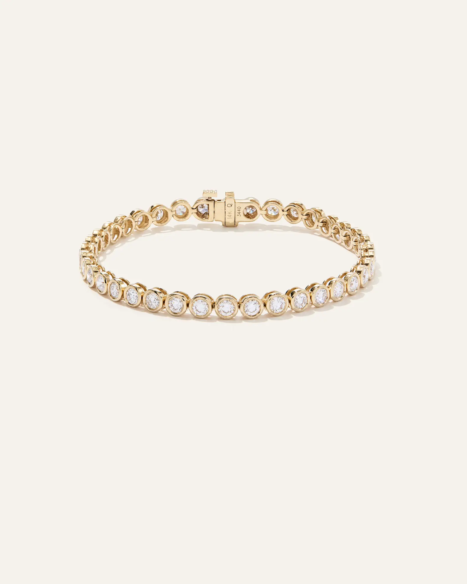 14K Gold Lab Grown Diamond Bezel Set Tennis Bracelet - 4ctw
