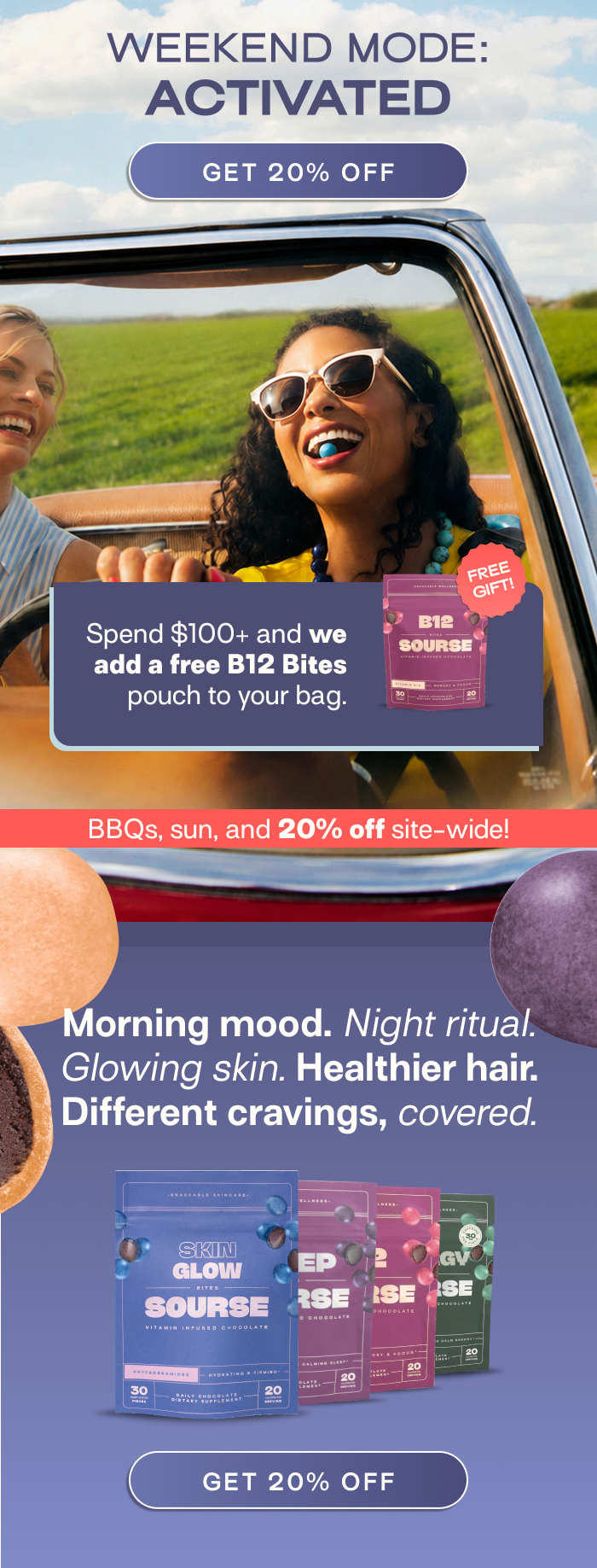 THE LONG WEEKEND STARTS NOW! get 20% OFF SHOP NOW!