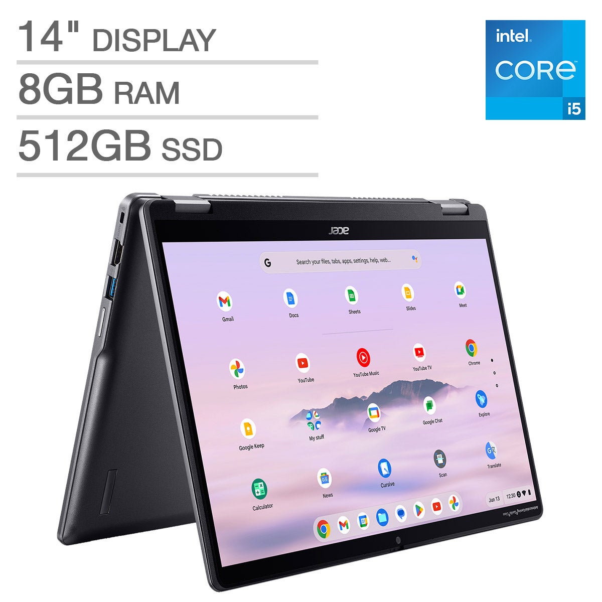 Acer Chromebook Plus Spin 514 14.0-inch WUXGA IPS Display with Intel Core i5 Processor