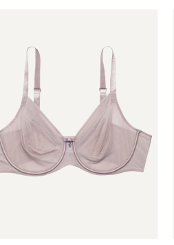 Sheer Mesh Full Coverage Unlined Underwire Bra - Bark