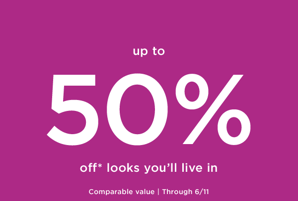 50% off looks you'll love