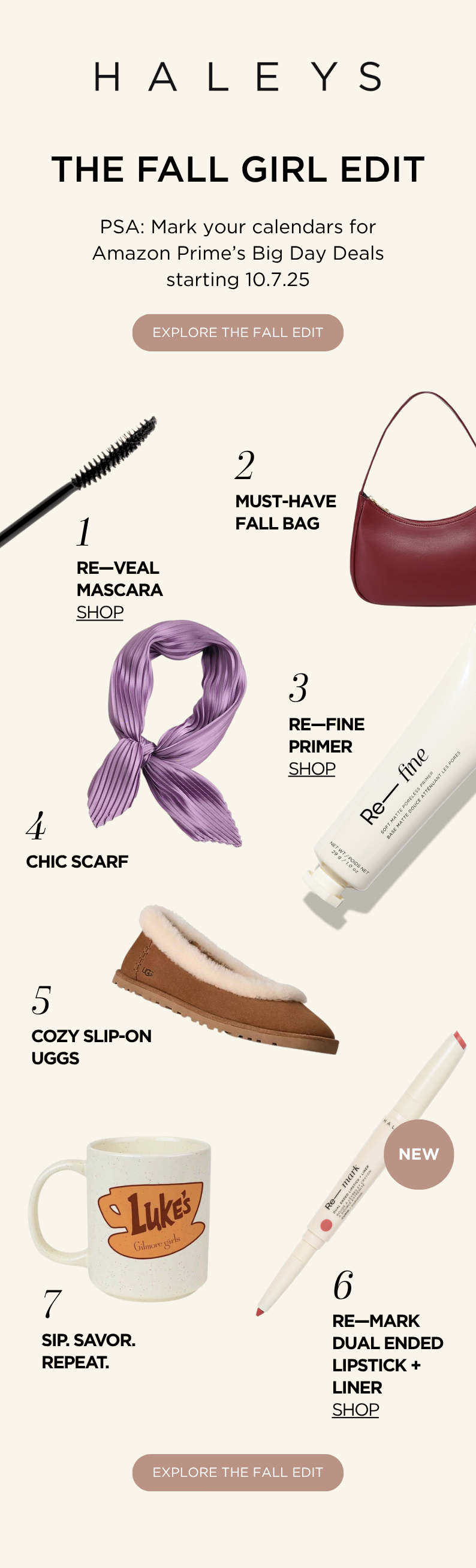 Explore our Fall Girl Edit while building your carts for Amazon Prime's Big Day Deals starting 10.7.25
