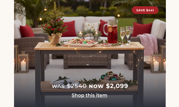 Barlow Tyrie Aura 47 Inch Aluminum Outdoor Serving Table