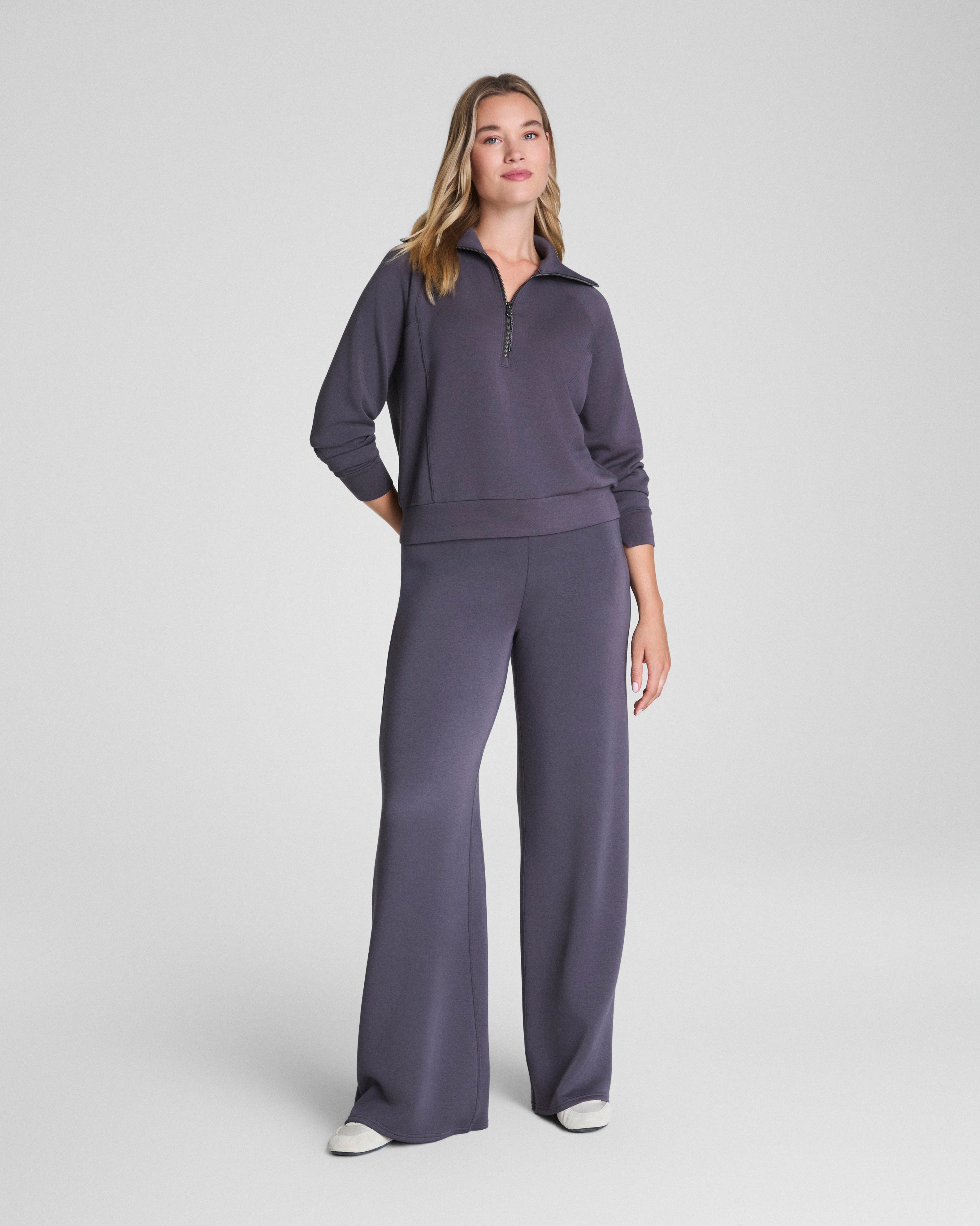 Image of Spanx Women's SPANX AirEssentials Wide Leg Pants in Storm