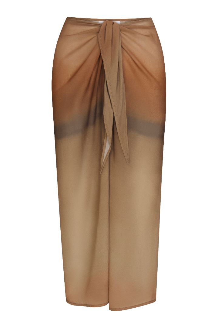 Image of Wrap Midi Skirt in Sheer Ombré Eco-Chiffon