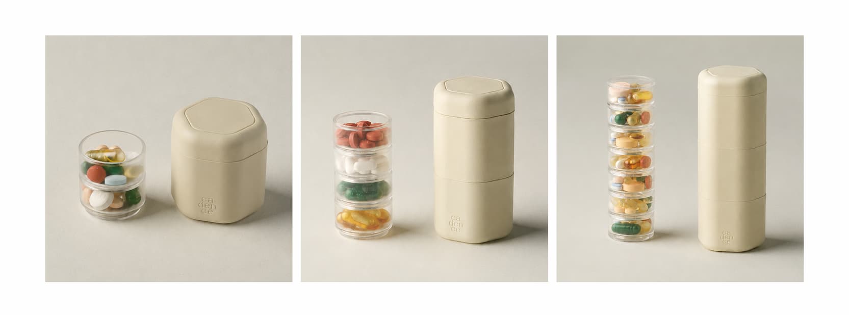 Click to shop The Stacked Pill Case. Images of The Stacked Pill Case.