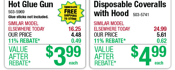 Disposable Coveralls with Hood - ONLY $4.99 After Rebate*!