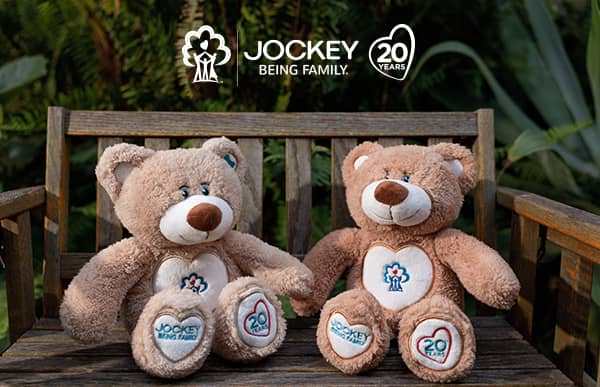 Jockey Being Family 20 Year anniversary bears image
