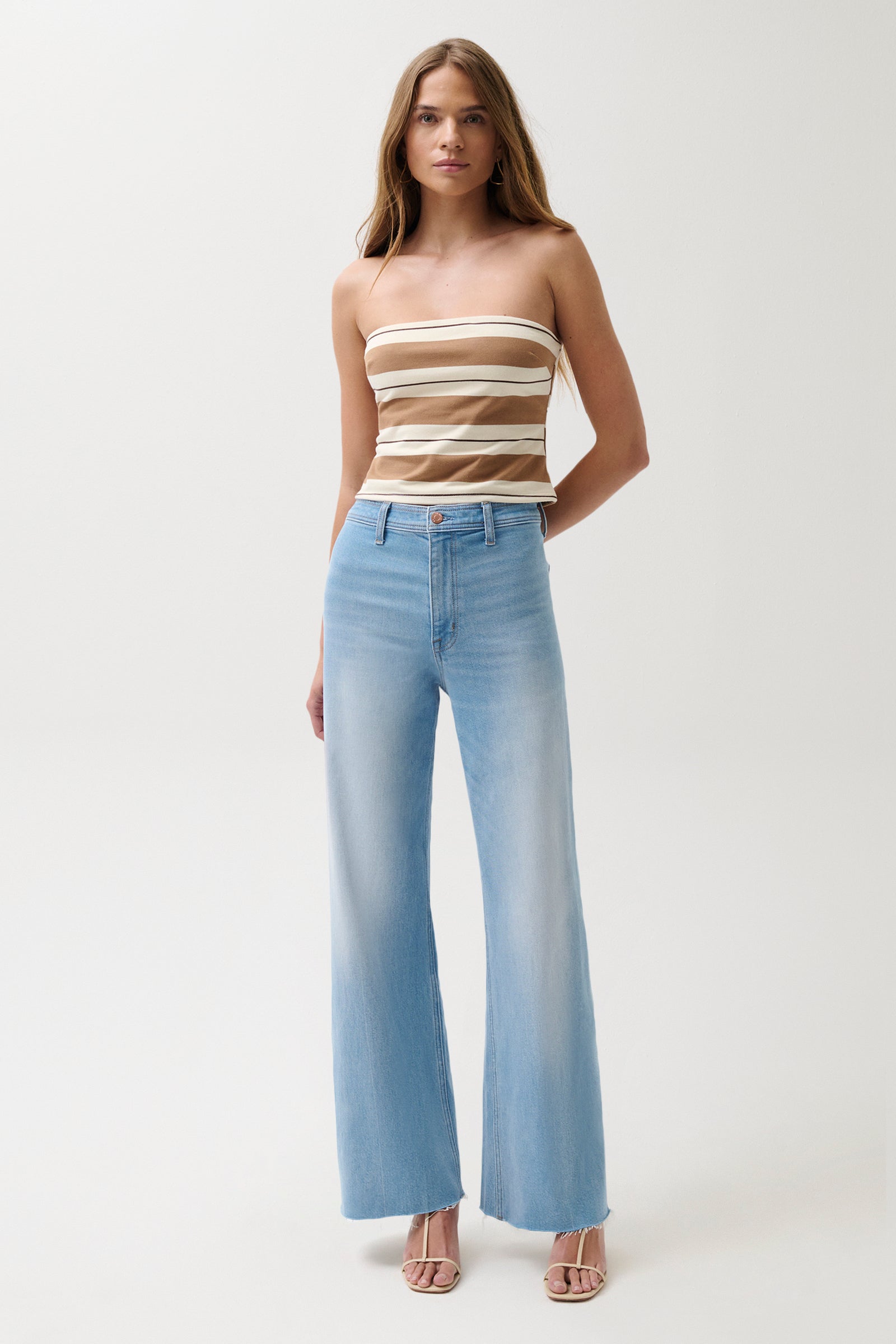 Image of Penny High Rise Wide Leg Jean - Whisper