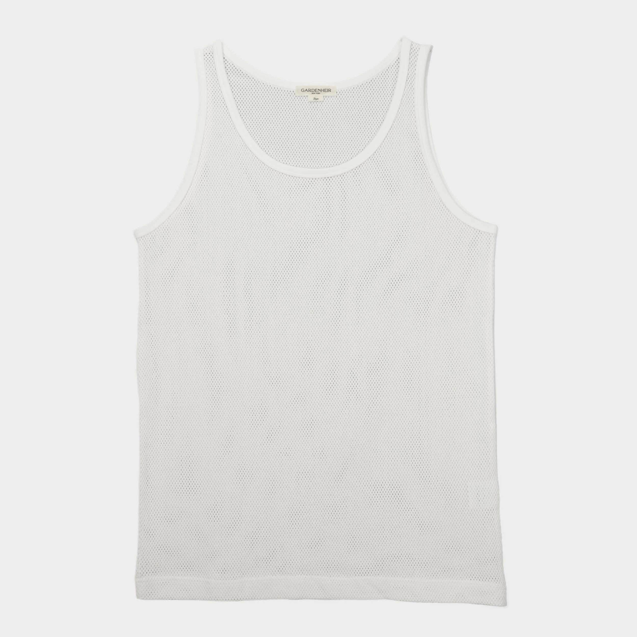 Image of Cotton Mesh Tank Top in Alabaster