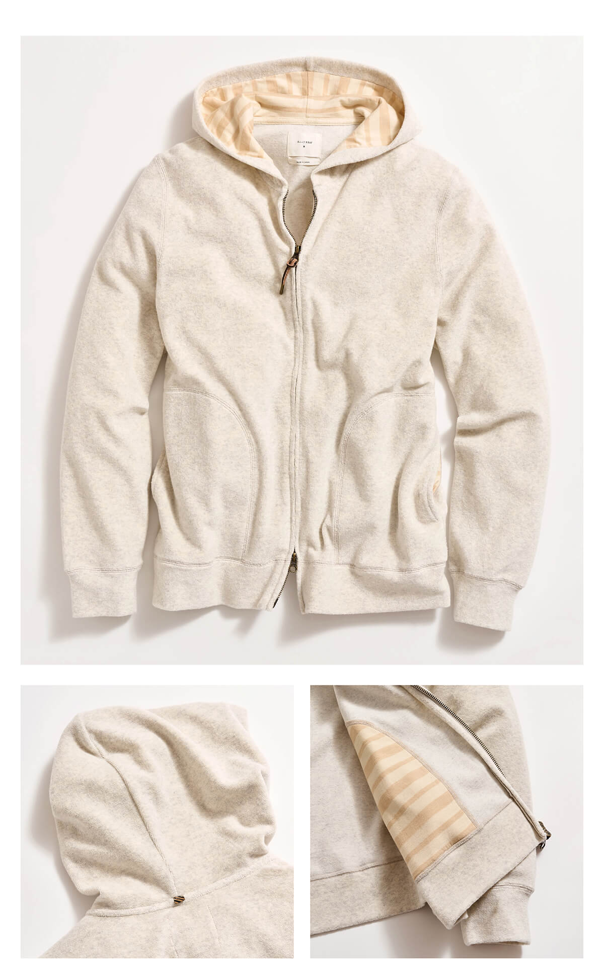 Detail shots of the hoodie.