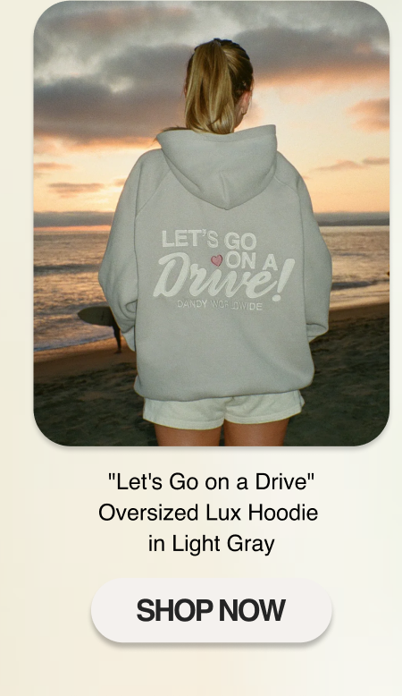 "Let's Go on a Drive" Oversized Lux Hoodie in Light Gray