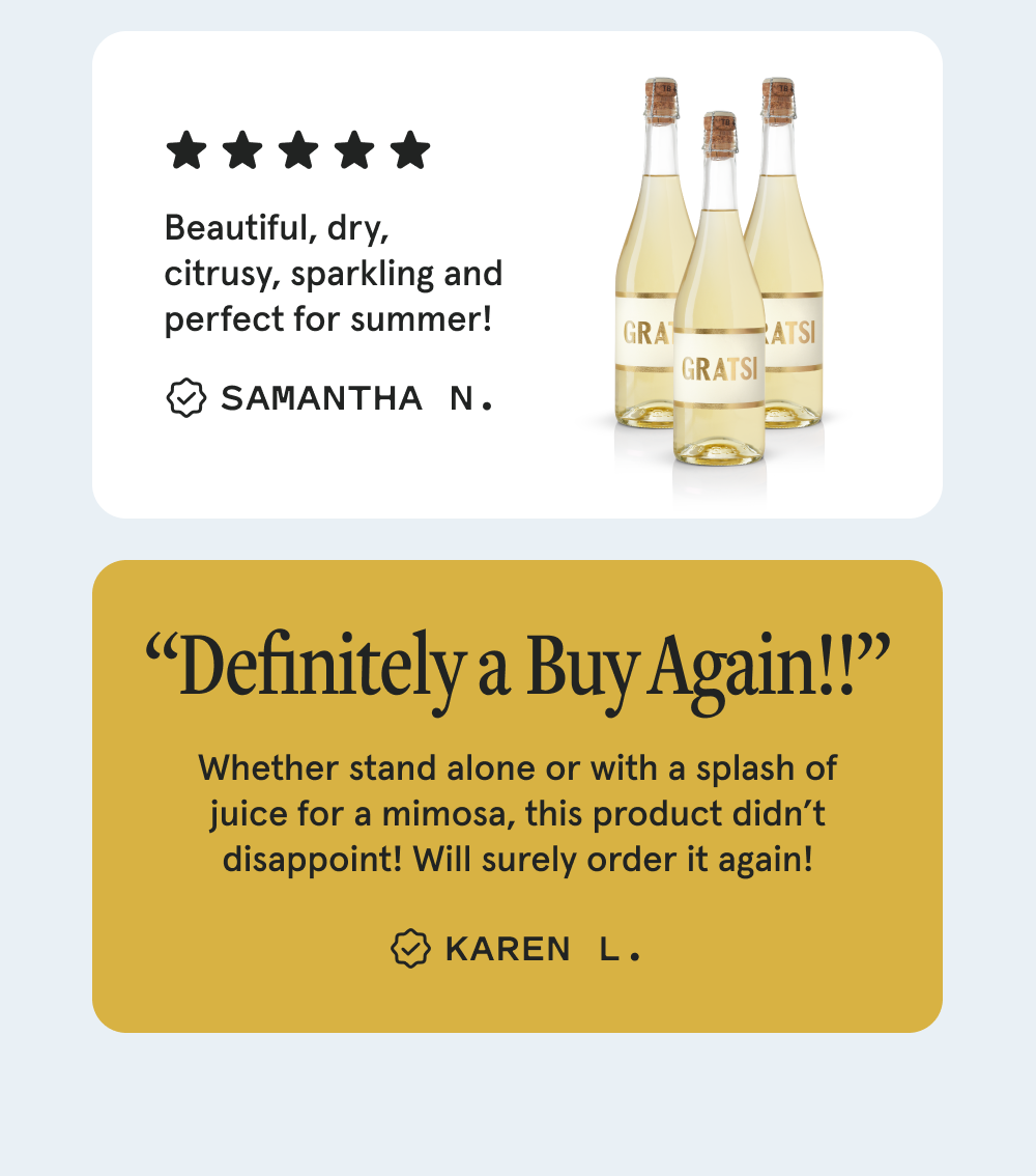 5-star Customer Reviews - Gratsi Sparkling White
