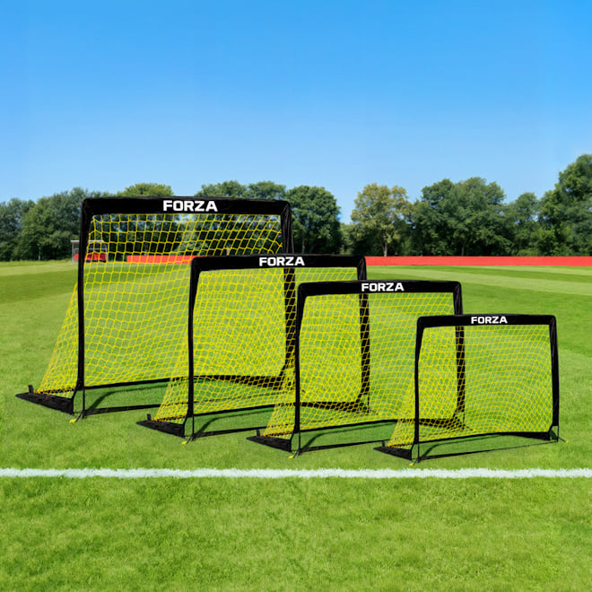 Available in 6 sizes: FORZA Flash Square Pop-Up Goals.