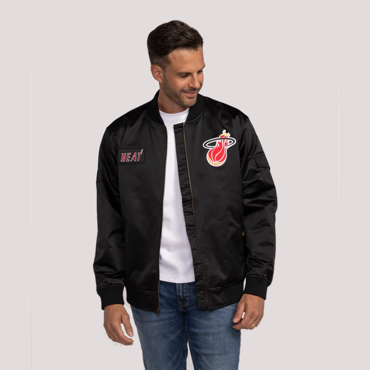 Mitchell & Ness Miami HEAT Satin Bomber