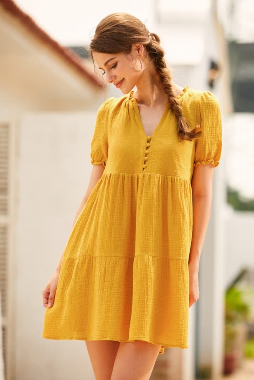 Sunshine Serenade Babydoll Dress