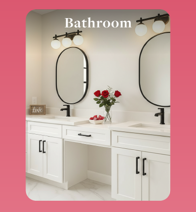 Bathroom with Weston White Cabinets