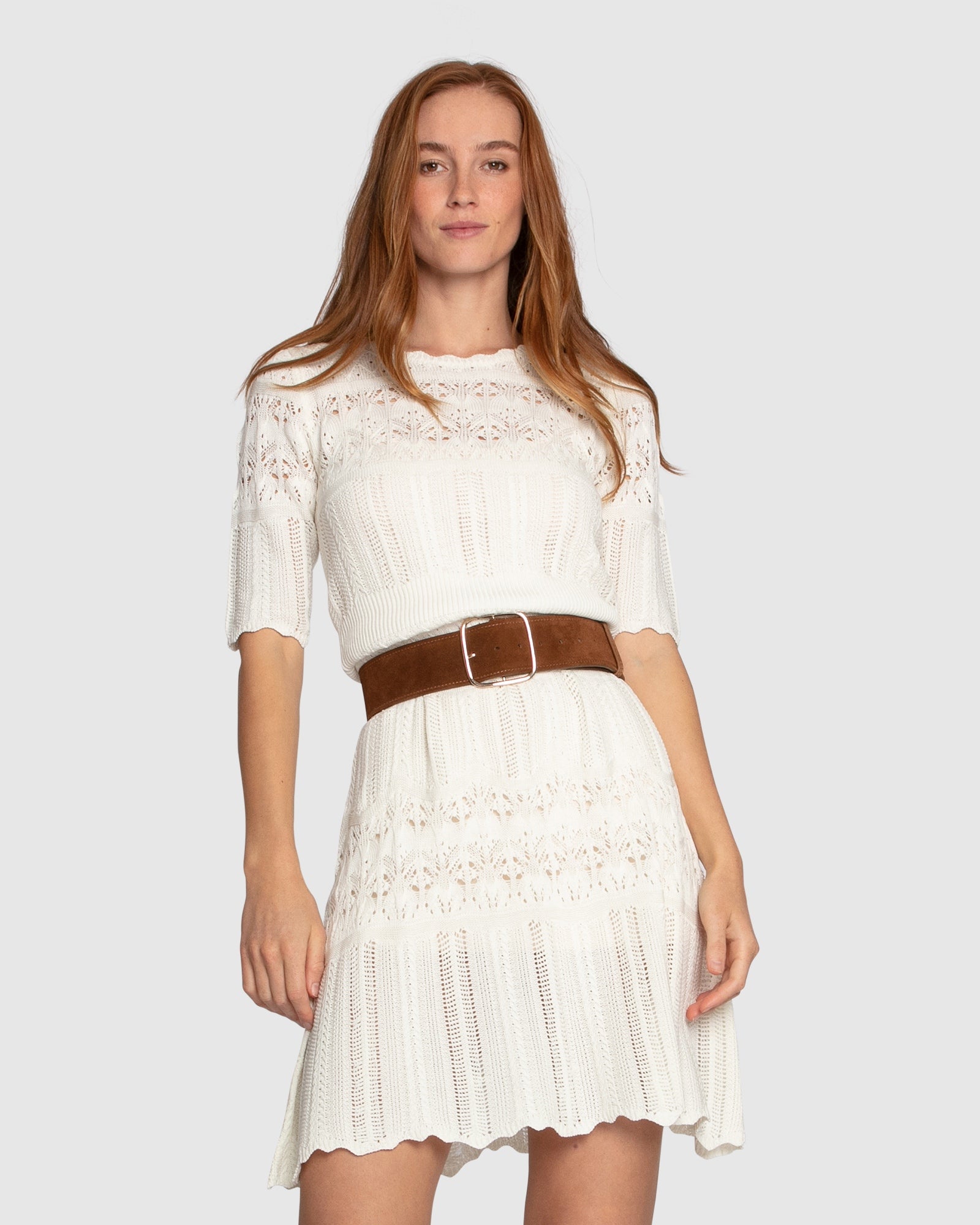 Image of Everbloom Crochet Mini Dress - Cream