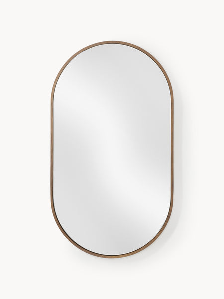 Specchio ovale da parete con cornice in legno di quercia Avery