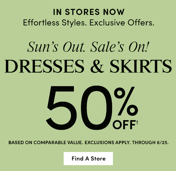 50% Off Dresses & Skirts