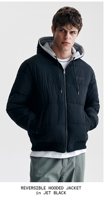 Reversible Hooded Jacket Jet Black