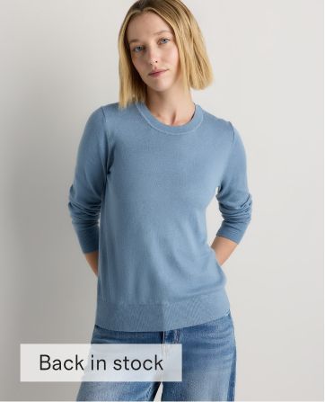 Lightweight Cotton Cashmere Crew Sweater 