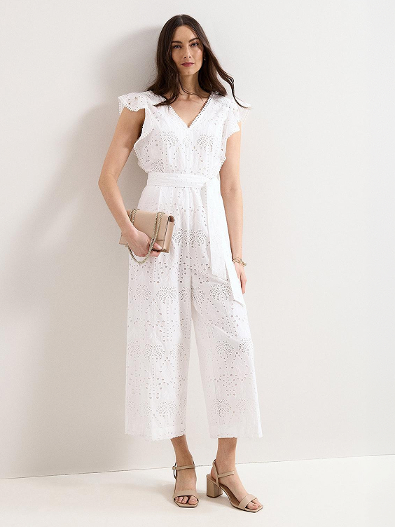 Talulah Broderie White Jumpsuit