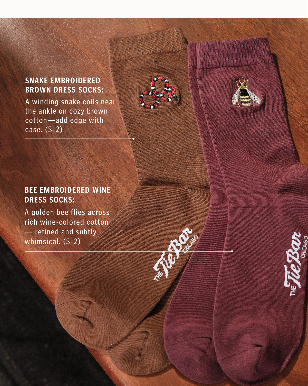 Amplify the critter couture with complementary dress socks. Crafted from breathable cotton with hand‑sewn toe stitching, these add a refined, playful flourish—just like the ties.
