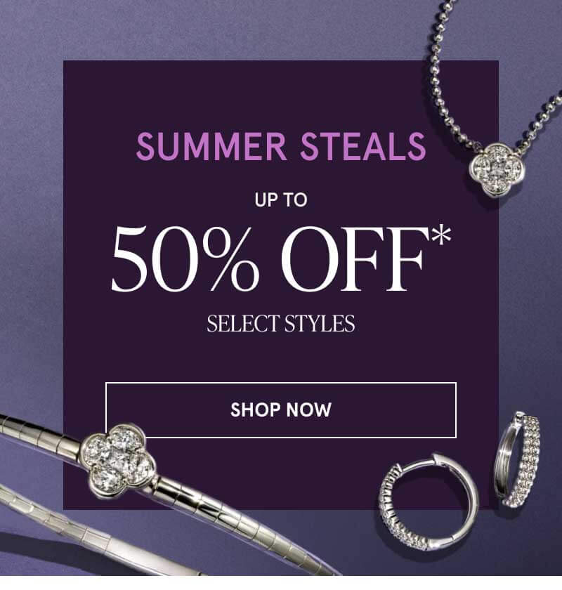 Diamond clover pendant chain, matching bangle and diamond Huggies. Summer steals. Up to 50% OFF Select Styles. Click here to shop now