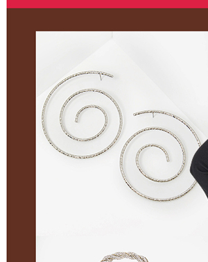 Silver Tone Swirl Earrings