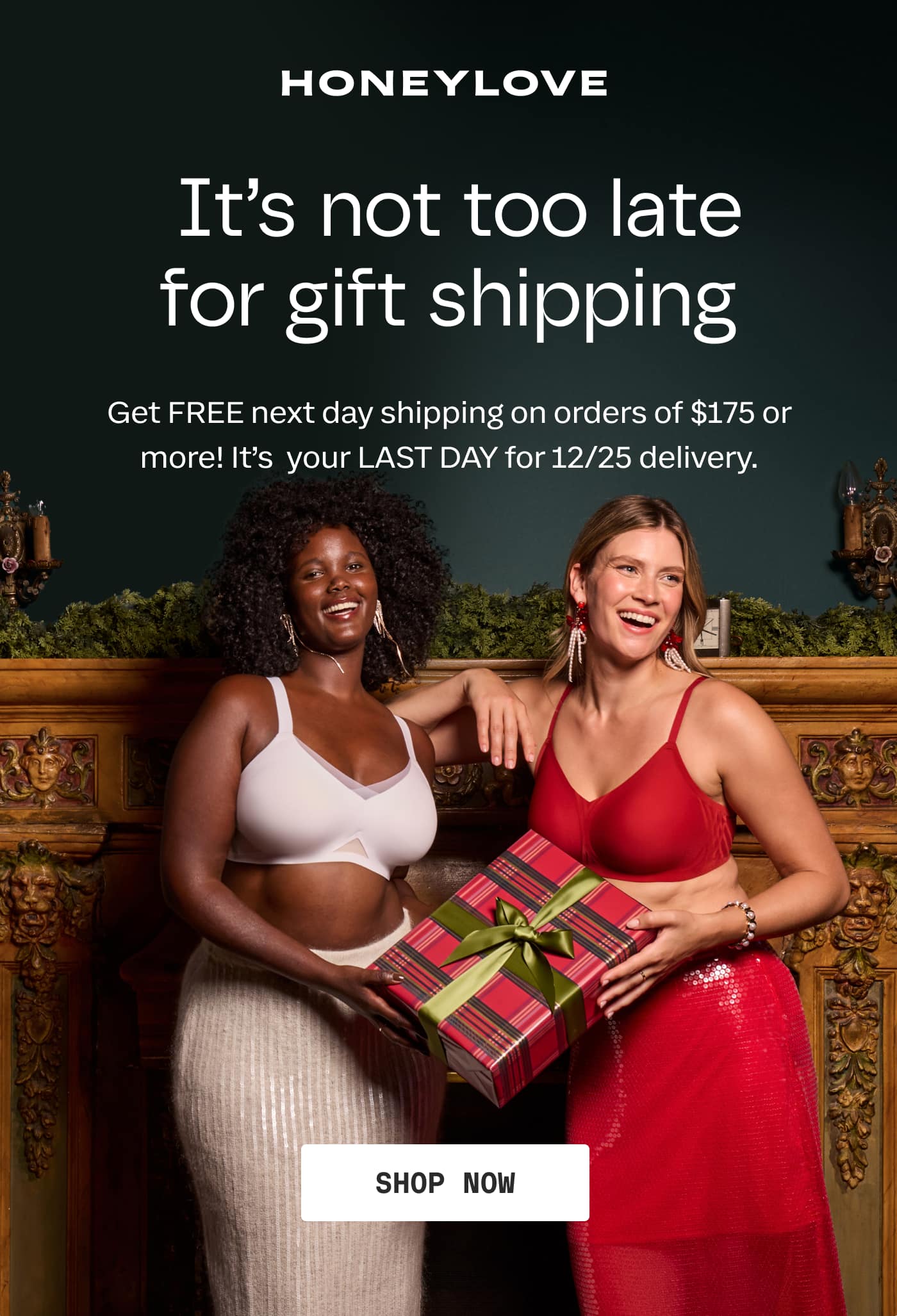 HONEYLOVE | It's not too late for gift shipping | Get FREE next day shipping on orders of $175 or more! It's your LAST DAY for 12/25 delivery. | SHOP NOW