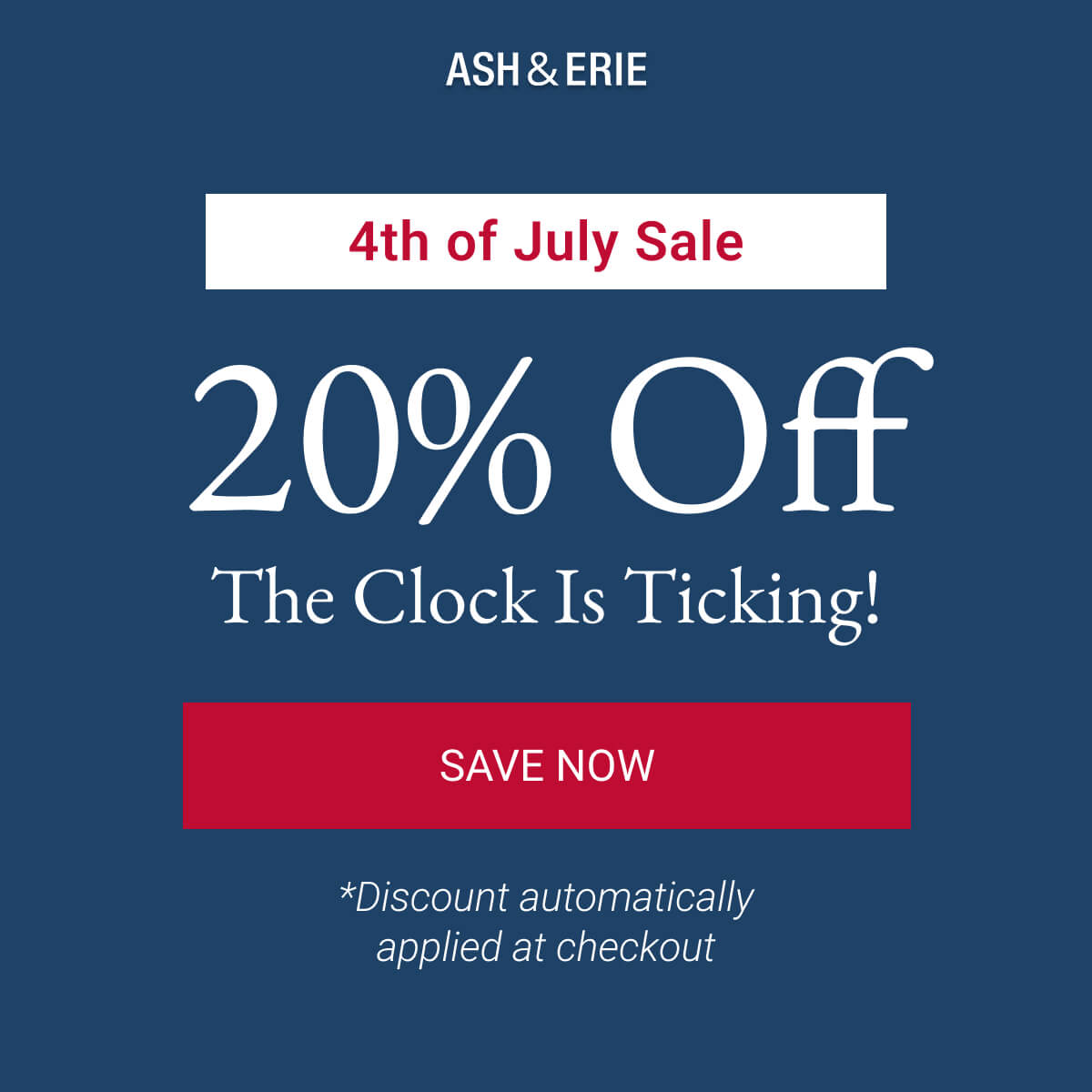 20% Off. The Clock Is Ticking!