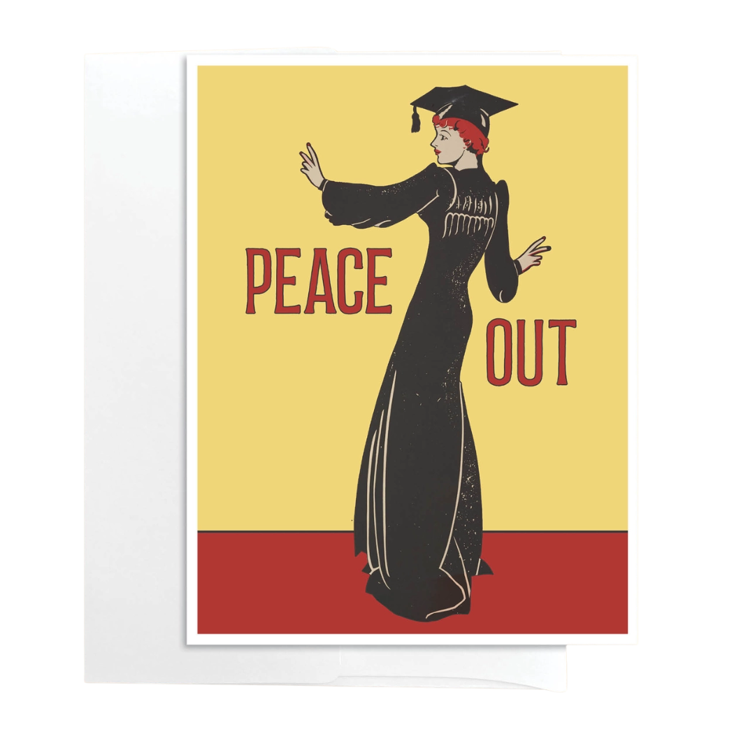 Image of Peace Out Funny Graduation Card