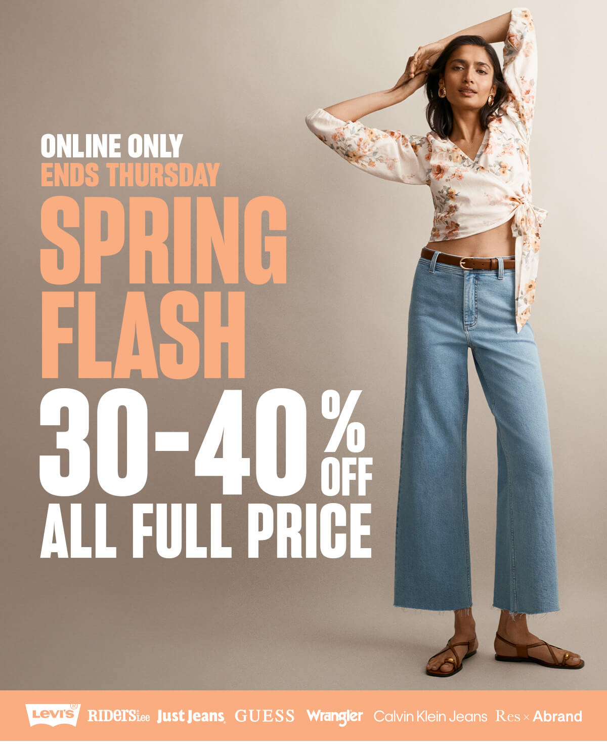 Spring Flash. Online only, ends Thursday. 30-40% off all full price