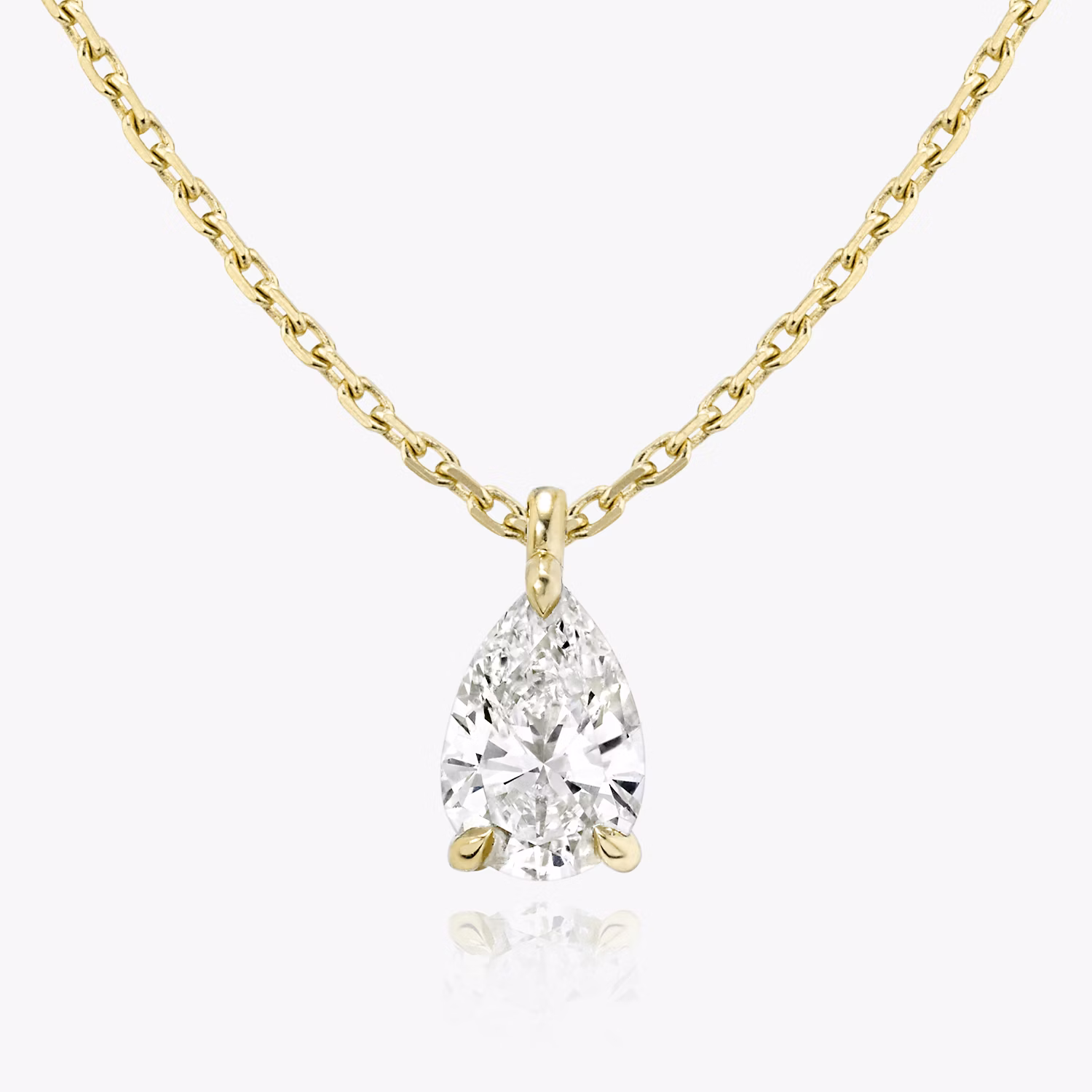 Solitaire Pendant Pear 1ct YG 