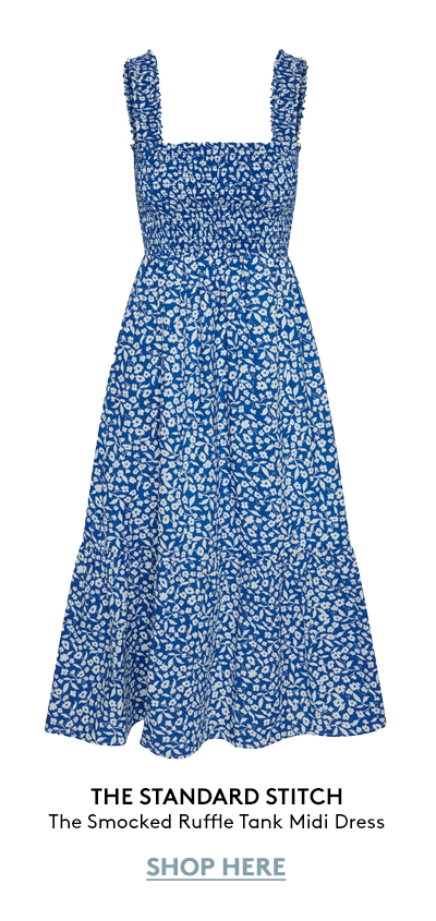 The Smocked Ruffle Tank Midi Dress