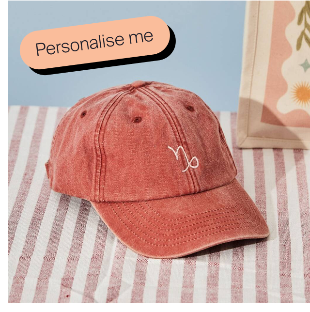 Personalised Zodiac Sign Cap Rust