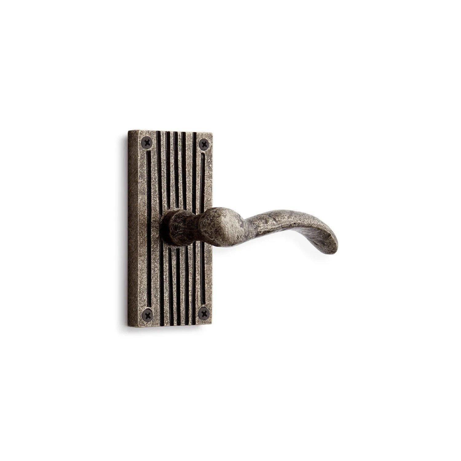Shima Bronze Dummy Interior Door Set - Lever Handle - Right Hand - Antique Pewter
