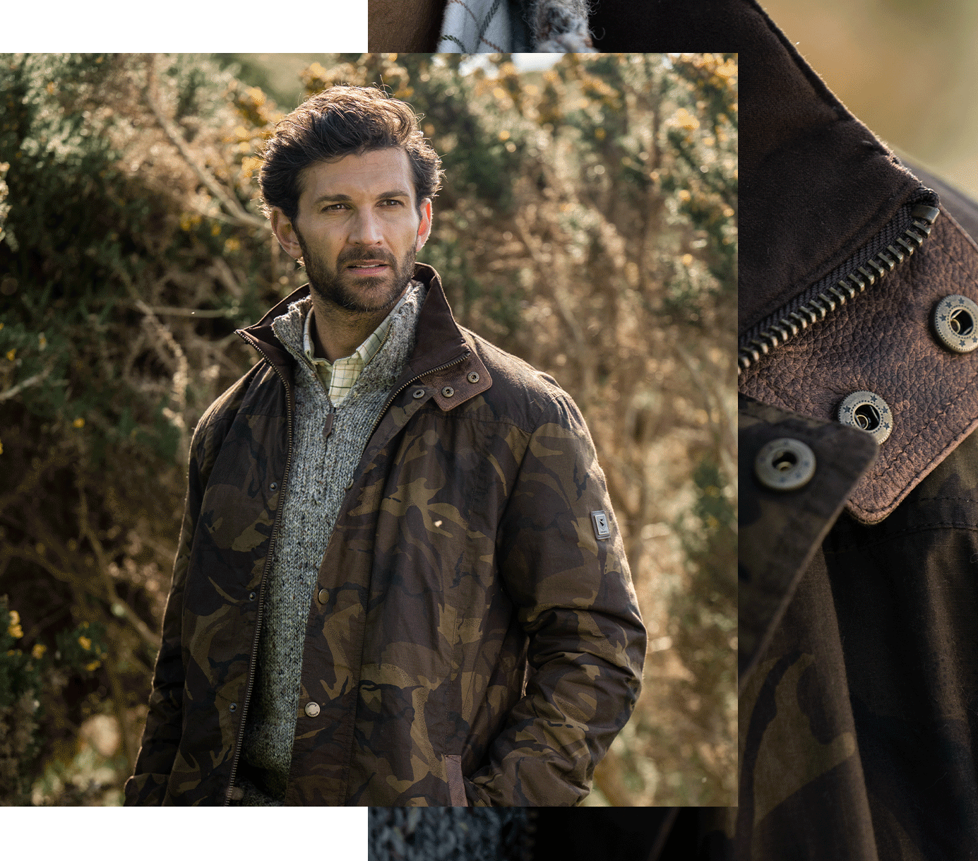 Carrickfergus Men's Limited Edition Wax Jacket - Brown Camo