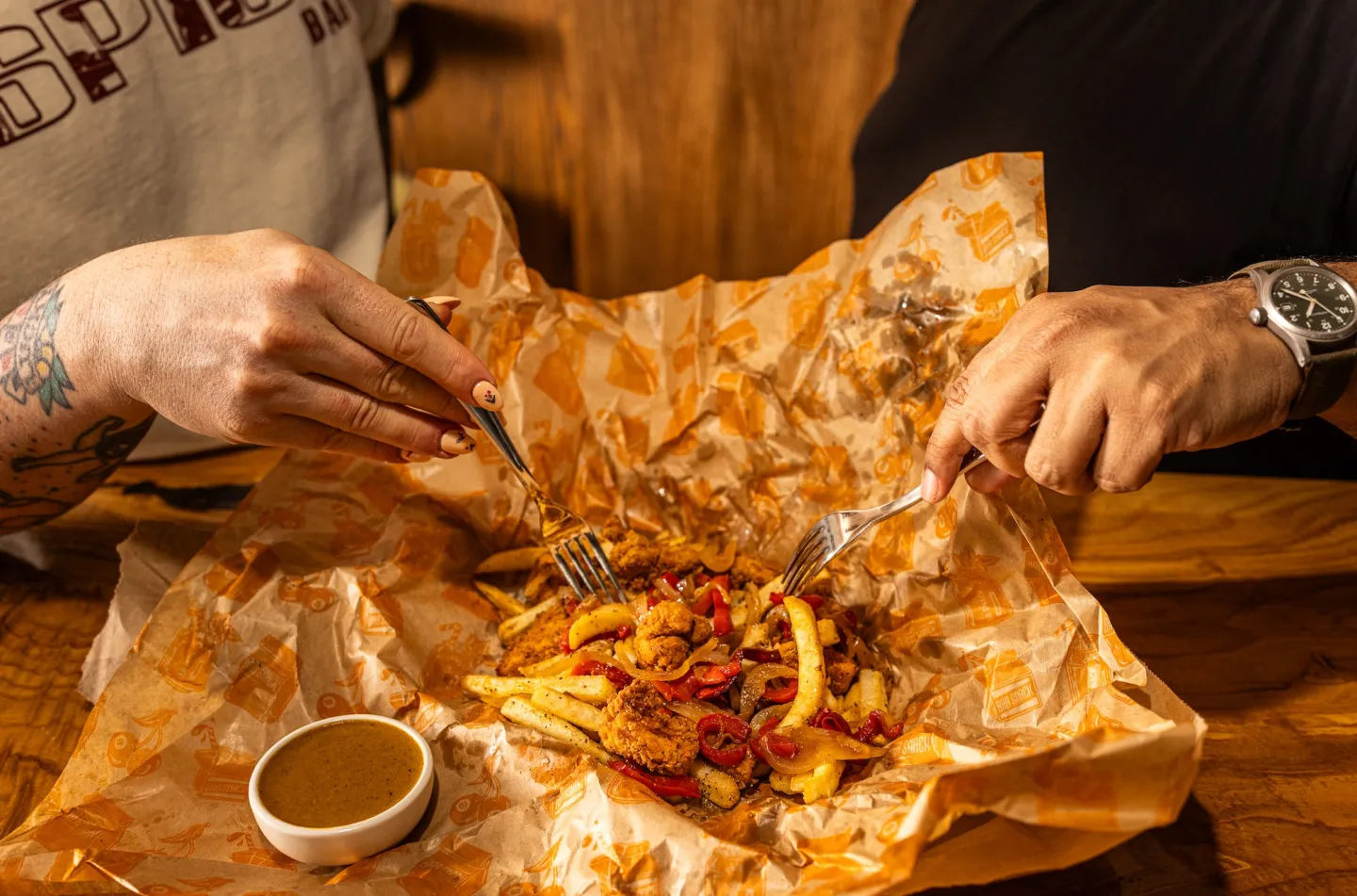 A Chinese Irish spice bag torn open