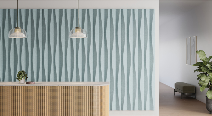 FilzFelt's Drift acoustic panel styled in a space FilzFelt's Drift acoustic panel styled in a space
