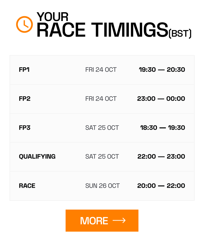 Your race timings (BST)