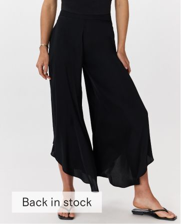 Washable Stretch Silk Palazzo Pants